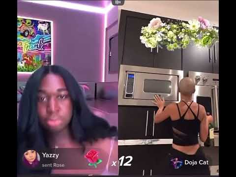 DojaCat and Psyiconic dancing to Ladygaga’s ‘Donatella’ on Tik Tok Live.