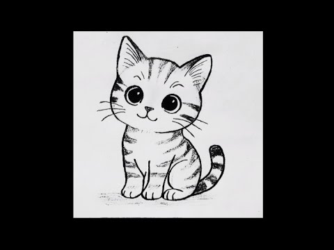 How to Draw Easy Cute Cat Picture Ste by Step, Drawing Hobby Pencil Drawing Easy Drawing ldeas