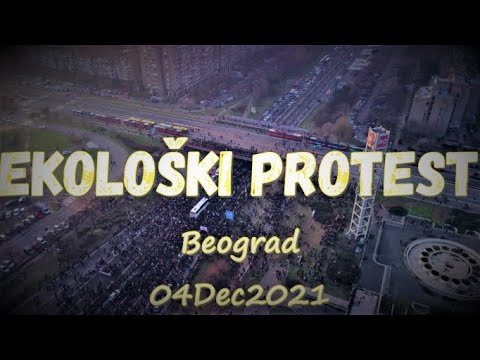 Ekološki protest i blokada kod Sava centra ( Beograd 04 Decembar 2021, snimak iz drona )