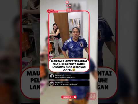 MAU GAYA LOMPATIN LANTAI PELAN, EH KOPINYA JATUH! LANGSUNG KENA SERANGAN LAP PEL 😂