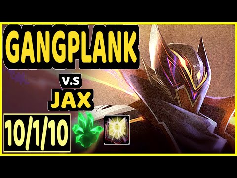 SOLARBACCA (GANGPLANK) vs JAX - 10/1/10 KDA TOP GAMEPLAY - NA Ranked GRANDMASTER