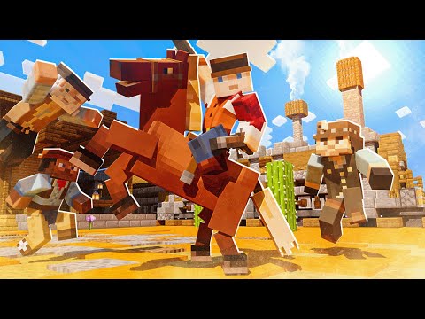 100 SPIELER im Wilden Westen - Ein Zugüberfall im Wilden Westen in Minecraft