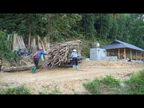 I postponed building the house and brought sugarcane home to make syrup to sell at the market.