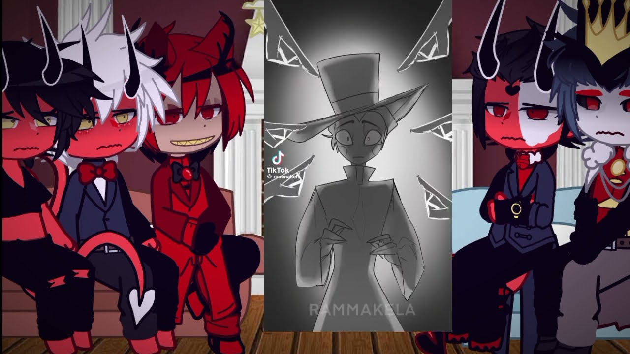 HELLUVA BOSS + ALASTOR REACTS TO HAZBIN HOTEL 🏨 ||gacha club / 18k subs!