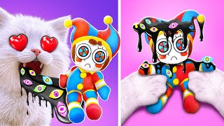 Cat Fell in Love With Pomni 🥰🐱 *Play Digital Circus Game Book with Kitten*