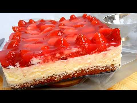 Erdbeer Quark Torte einfach und lecker perfekt für den Sommer I Çilekli Yaş Pasta Tarifi