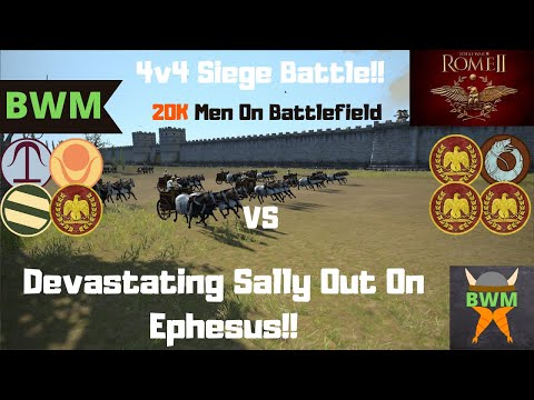 Devastating Sally Out On Ephesus 4v4 Siege Battle - Total War Rome 2
