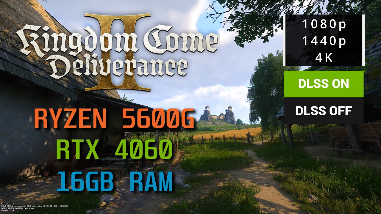 Kingdom Come: Deliverance II on RTX 4060 + Ryzen 5600G – 1080p/1440p/4K