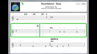 Yes - "Roundabout" original isolated bass track plus visual tabs