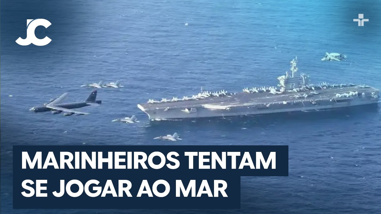  Crise no mar: marinheiros de porta-aviões dos EUA tentam se jogar ao mar
