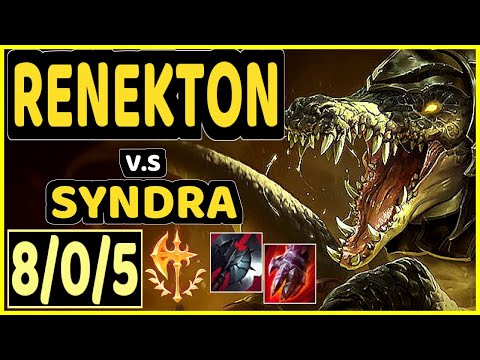 CHOVY (RENEKTON) vs SYNDRA - 8/0/5 KDA MID GAMEPLAY - KR Ranked MASTER