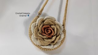 Crochet Flower bag _ كروشيه شنطه الورده