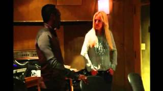 Britney Spears on will.i.am (in the Studio; Big Fat Bass finished)