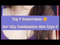 My Top 7 Summertime Sunscreens 🌞 for oily combination skin type. #sunscreen #skincareroutine #review