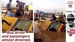 Benin City Bus driver and passengers almost drowned