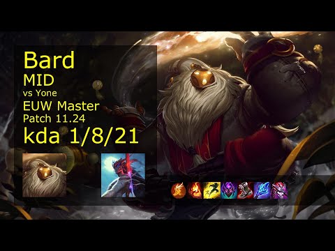 Rank 1 EUW Bard: Mid vs Yone