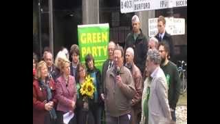 Larry Sanders launching Oxfordshire Green Party county council election campaign 2013