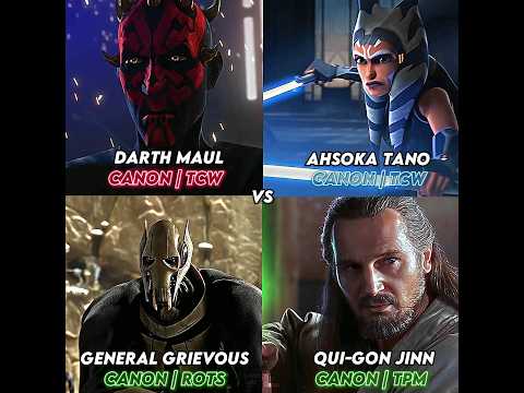 Maul vs Ahsoka vs Grievous vs Qui-Gon | #starwars #shorts