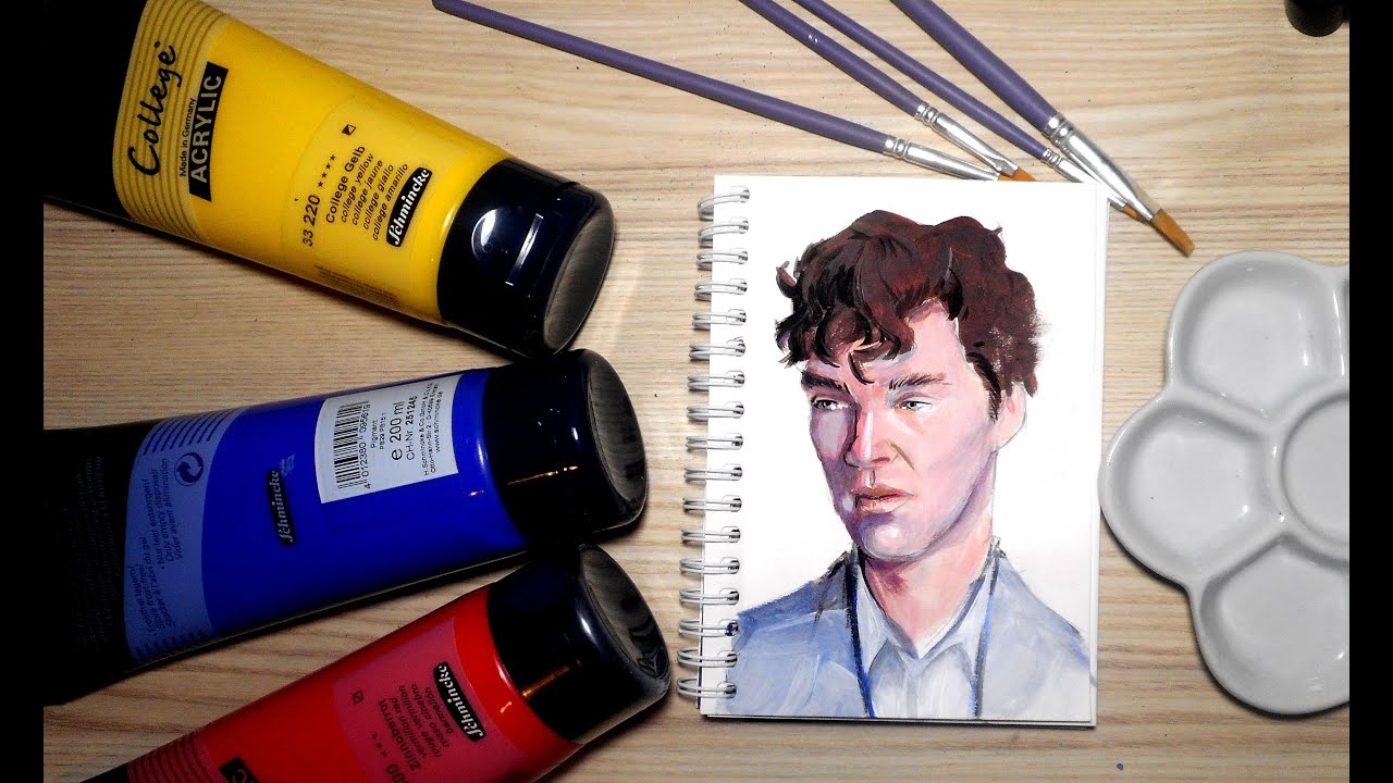 Cum amesteci culori de piele pentru un portret. Pictura in acrilice.