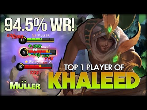 Brutal Sidelane 94.5% Win Rate of Khaleed! Mᴜ̈ʟʟᴇʀ Top 1 Player Khaleed - Mobile Legends