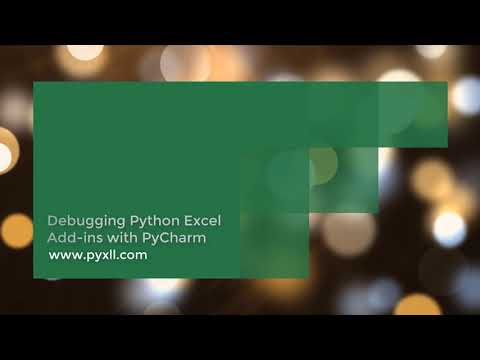 Debugging Python Excel Addins with PyCharm and PyXLL
