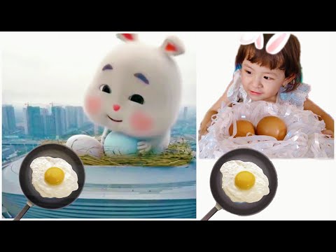 Qania and super cute fat rabbit | the cute bunny makes you laugh
