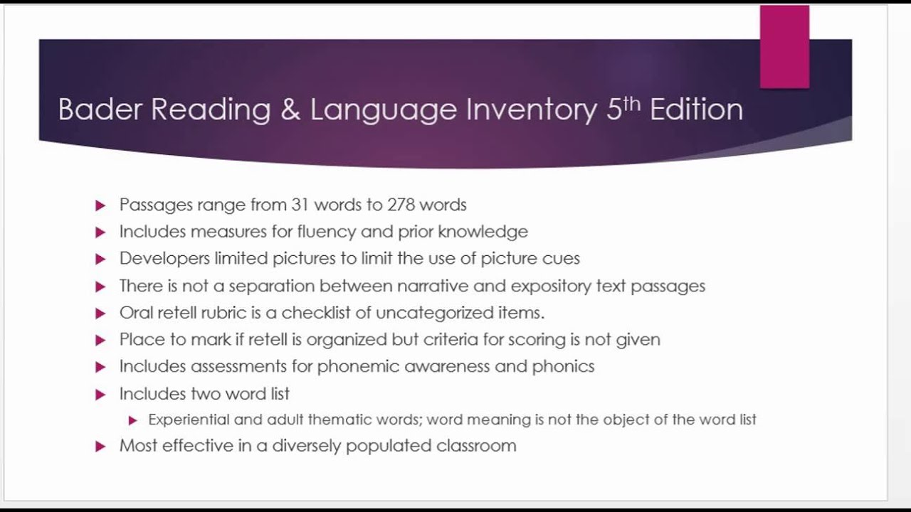Informal Reading Inventory Presentation