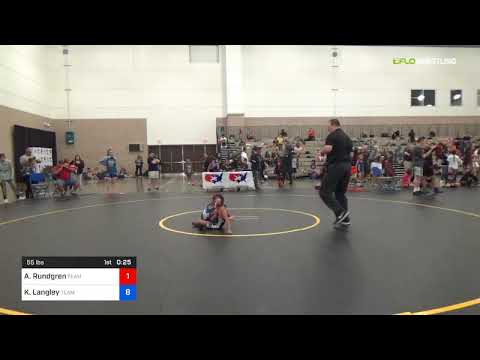 2018 Women's National /Intermediate Girls 55 RR Rnd 2 - Alivia Rundgren (Team) Vs. Karleigh Langle