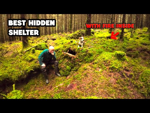 Stealth Mode :hidden shelter with camouflage chimney ..no nails