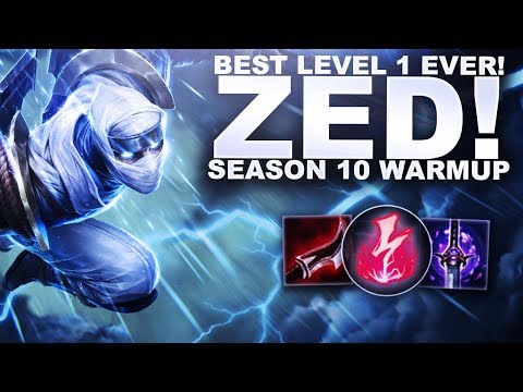 THE BEST LEVEL 1 EVER! BACK ON ZED! - SEASON 10 WARM UP! | League of Legends
