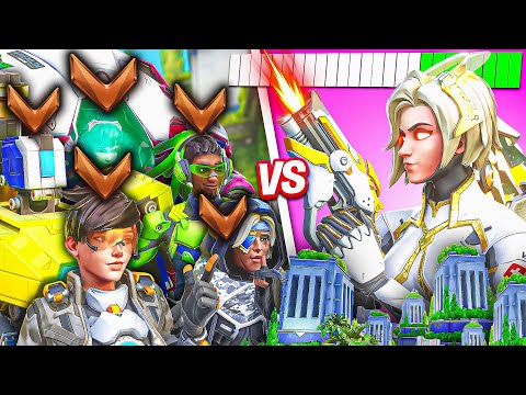 1 BUFFED Top 500 Mercy VS 5 Bronze Players - Who wins?! (ft. Aspen)