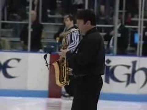 Danny Lerman plays National Anthem on Saxophone