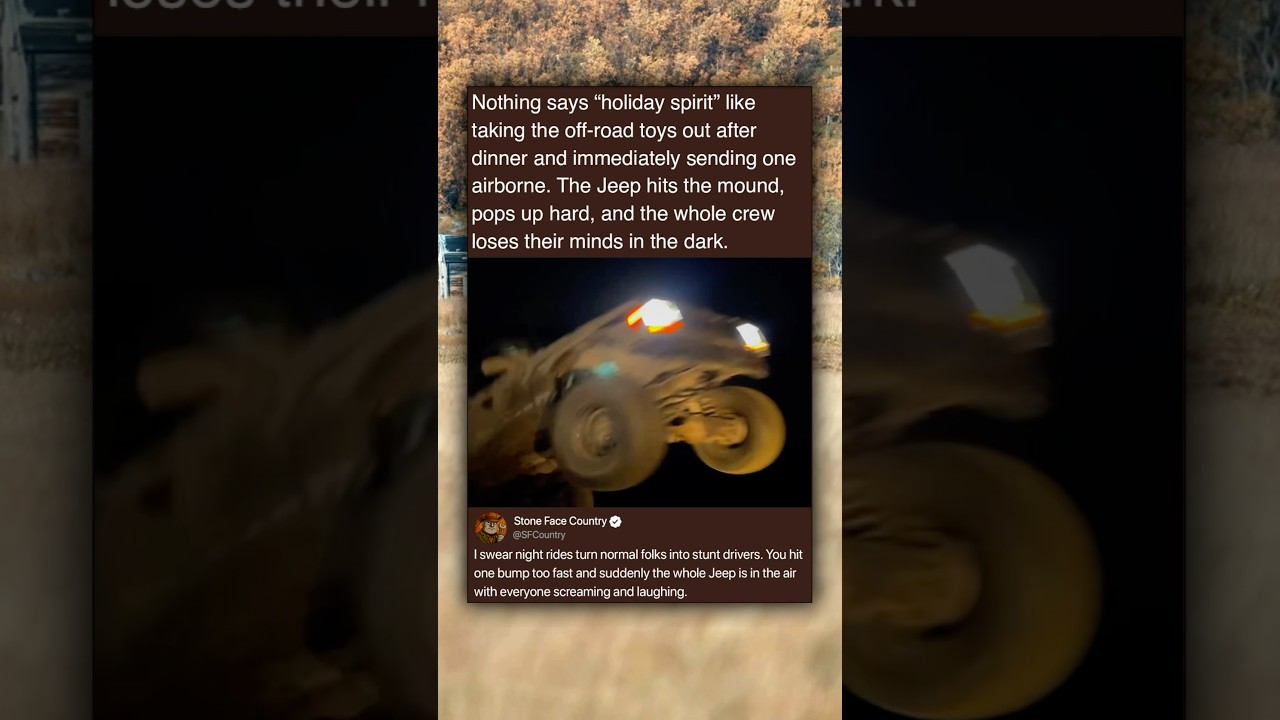 Nothing says "holiday spirit" like taking the off-road toys out after dinner and immediately sending