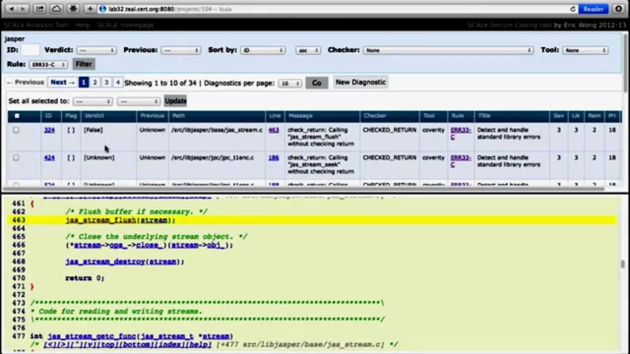 Source Code Analysis Laboratory (SCALe) Demo: Audit Standard Library Errors