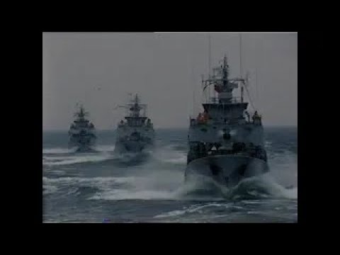 East German People's Navy 1st Security Brigade Peenemünde during the 3rd and 5th submarine hunts ...