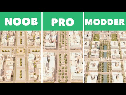 Designing a City Center Pedestrian Zone in Cities: Skylines | Noob VS Pro VS Modder