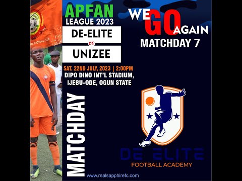 DE-ELITE FA VS UNIZEE FA - APFAN  SUPER LEAGUE 2023
