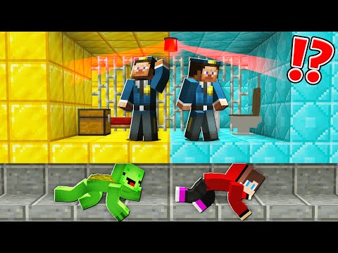 JJ MAIZEN & Mikey - How Mikey and JJ ESCAPED from GOLD - DIAMOND PRISON ? - Minecraft (Maizen)
