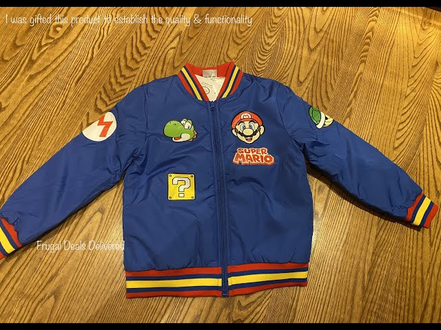 Vídeo relacionado con Nintendo Super Mario - Chaqueta bomber para niños, Bowser negro, 7