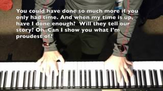 Hamilton - Who Lives Who Dies Who Tells Your Story Piano Instrumental Karaoke Cover