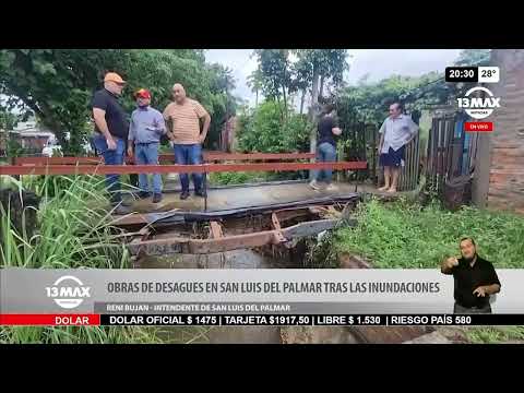 Obras de desagues en San Luis del Palmar tras las inundaciones - Reni Bujan
