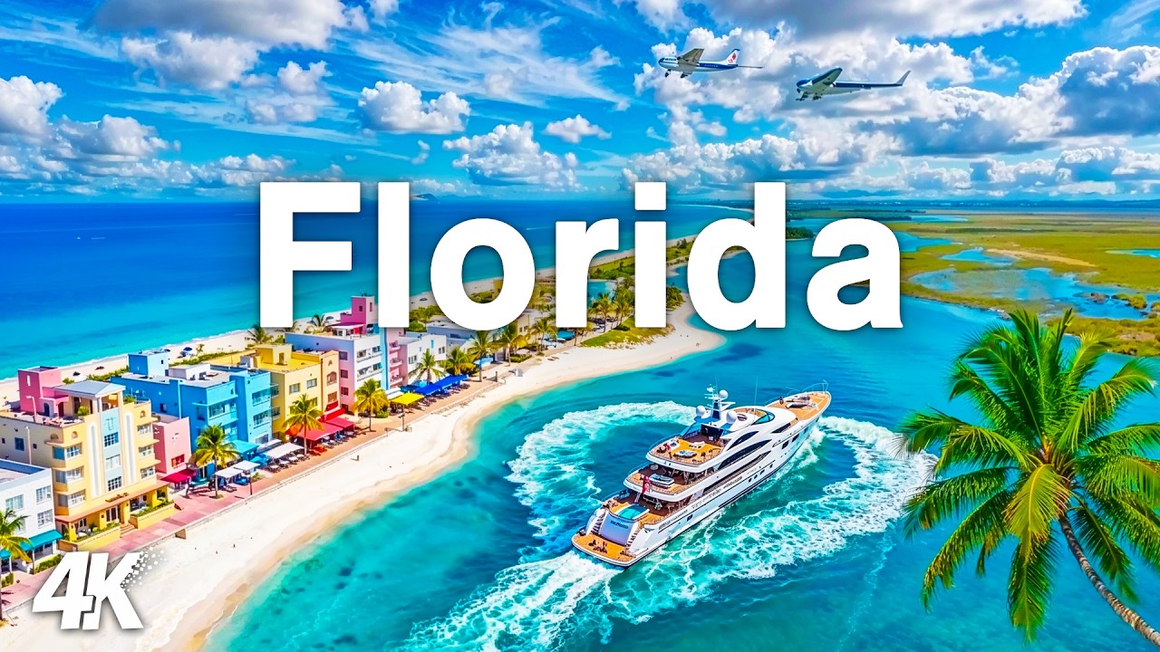 Florida 4K Drone Footage | Miami Beach, Scenic Coastline & Luxury Yachts, Emerald Blue Paradise