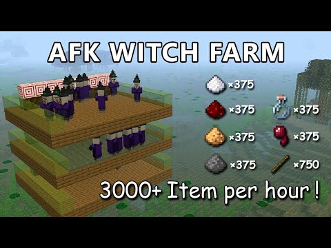 MarthinCraft - FASTEST AFK WITCH FARM TUTORIAL IN MINECRAFT 1.17 & 1.16