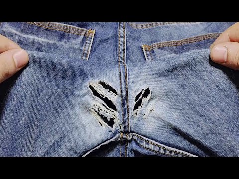 A magic solution to fix a hole in jeans between the legs in a way that will surprise you