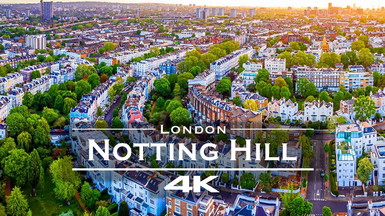 Notting Hill London 🇬🇧 | Stunning 4K Drone Views of Iconic Streets