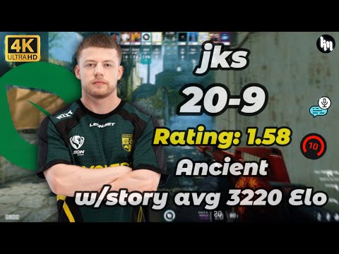 jks (20-9) w/story/JTR (Ancient) | avg 3220 Elo | Jan 7, 2025 #cs2 #flyquest #jks