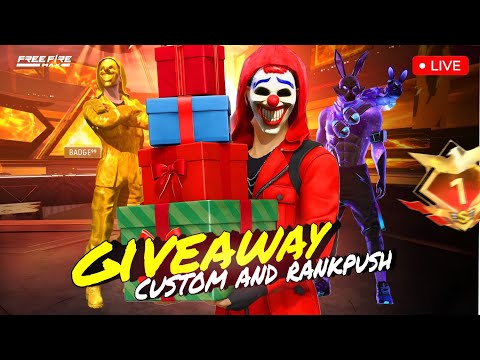I Am Back! Giveaway Customs for Subscribers & Rank Push🔥😍 Garena Free Fire #freefirelive