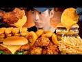 ASMR MUKBANG Fast Food Big Mac Chicken Nuggets Onion Rings Chicken Sandwich Wings Fries
