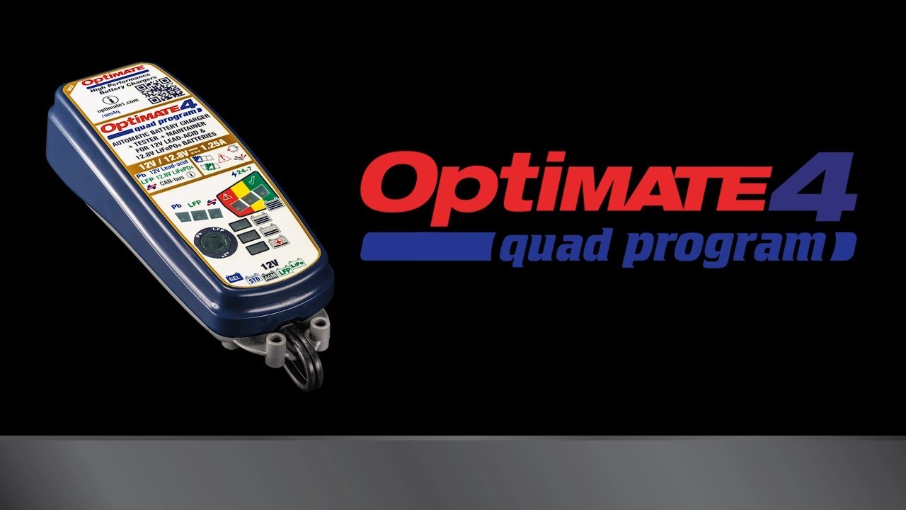 TecMate OptiMate 4 Quad Program 12V Battery Optimiser Video