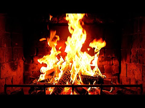 Cozy Fireplace 4K (12 HOURS). Fireplace with Crackling Fire Sounds. Fireplace Ambience